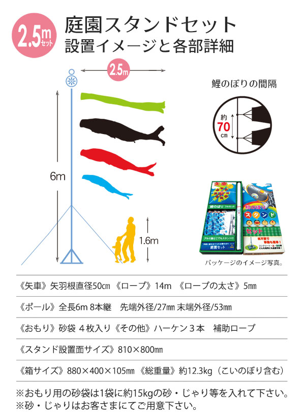 徳永　鯉のぼり 2m スタンドセット 全品ポイント2倍☆5/23 20時〜】鯉のぼり 庭用スタンドセット