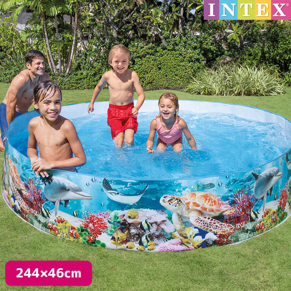 プール ディープブルーシースナップセットプール 244×46cm INTEX