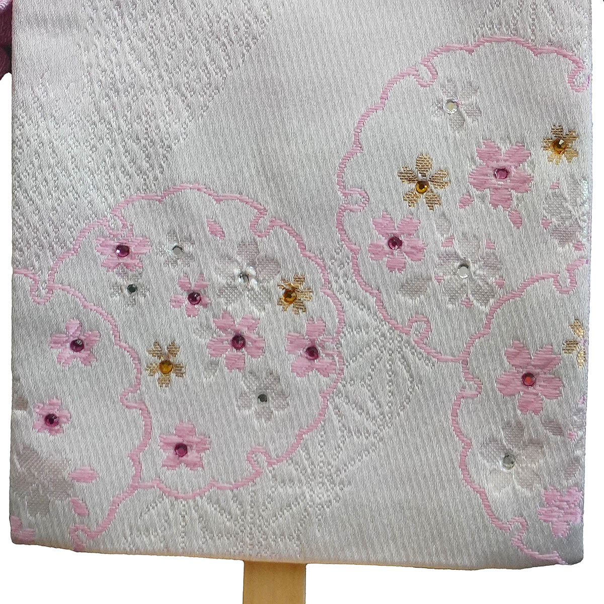 名前旗 刺繍仕立て 染金襴 咲音 さくね （小） ラインストーン 小桜房