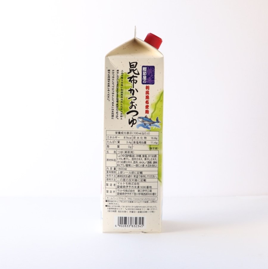 鰹節屋の昆布かつおつゆ 1.8L｜マルトモ公式｜つゆ めんつゆ かつお 昆布 利尻昆布 :083281:マルトモ海幸倶楽部 - 通販 -  Yahoo!ショッピング