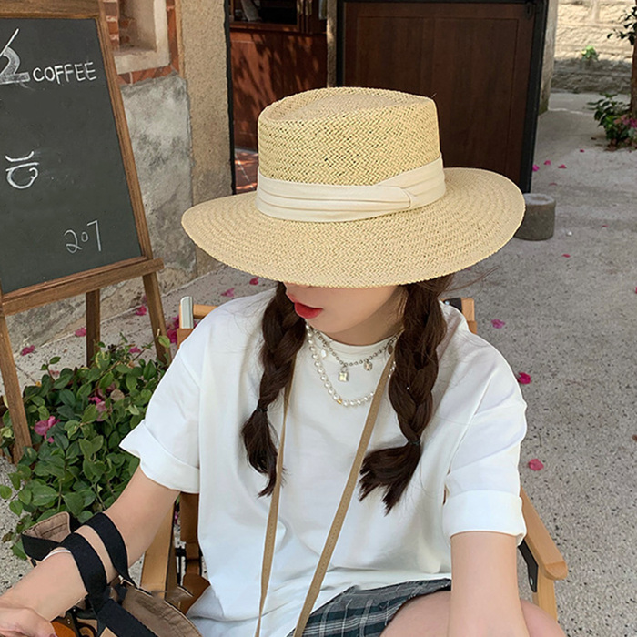 カンカン帽子 紫外線対策ストローハット-7