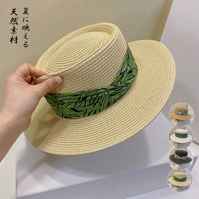 カンカン帽子 紫外線対策 ストローハット-0