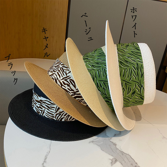 カンカン帽子 紫外線対策 ストローハット-1