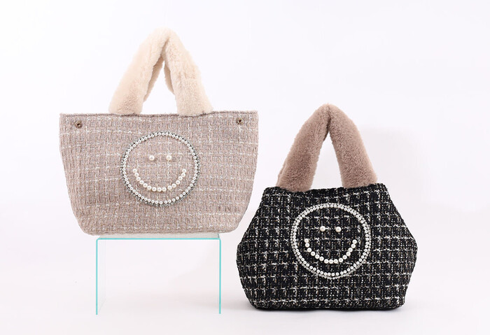 パール刺繍Ｘエコファーツイードトートバッグクーコ ＣＯＯＣＯ ＳＭＩＬＥＹ-16