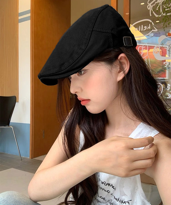 ハンチング キャップ 無地 帽子-8