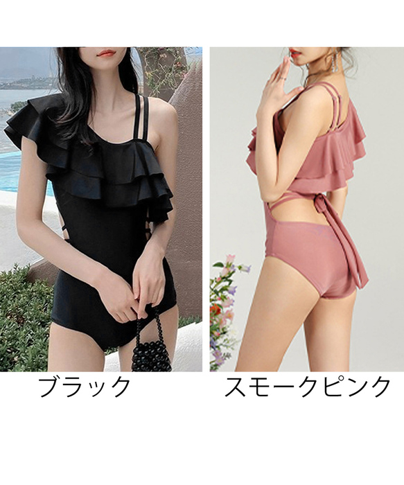 バックリボンワンショルモノキニパレオ付き-1