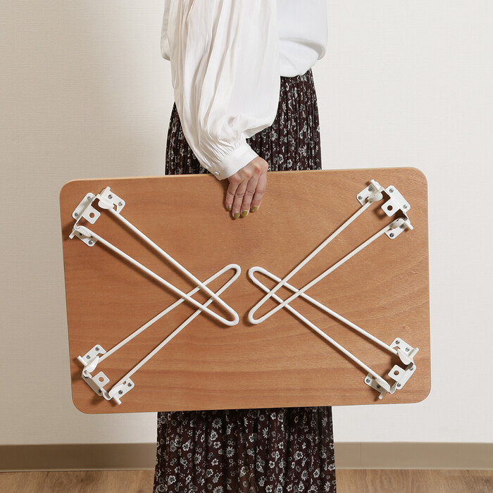 不二貿易（Fuji Boeki） 突板 折りたたみローテーブル ライン : 家具