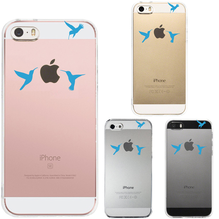 iPhone5 iPhone5s ケース クリア ハチドリ ブルー スマホケース ハード スマホケース ハード-0
