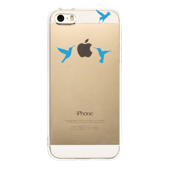 iPhone5 iPhone5s ケース クリア ハチドリ ブルー スマホケース ハード スマホケース ハード-2