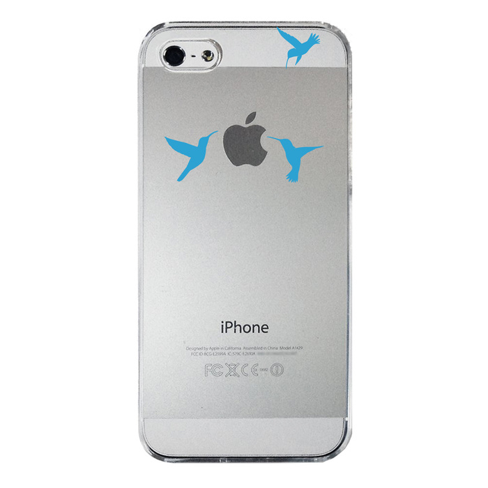 iPhone5 iPhone5s ケース クリア ハチドリ ブルー スマホケース ハード スマホケース ハード-3