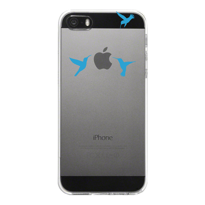 iPhone5 iPhone5s ケース クリア ハチドリ ブルー スマホケース ハード スマホケース ハード-4