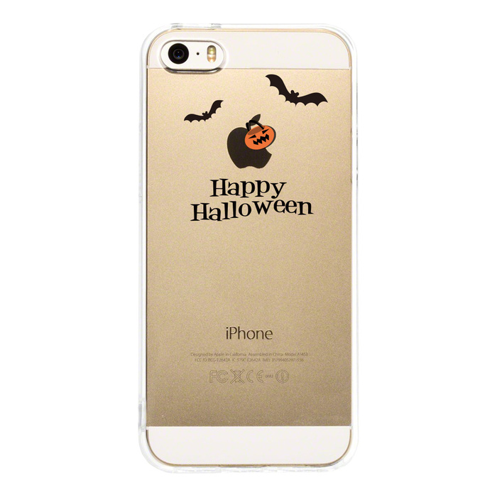 iPhone5 iPhone5s ケース クリア ハッピーハロウィン コウモリ スマホケース ハード スマホケース ハード-1