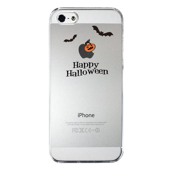 iPhone5 iPhone5s ケース クリア ハッピーハロウィン コウモリ スマホケース ハード スマホケース ハード-2