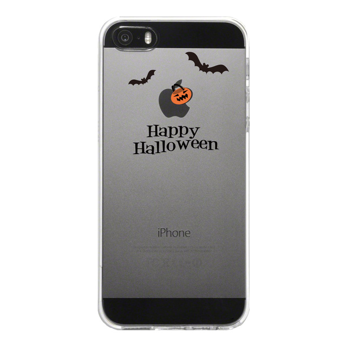 iPhone5 iPhone5s ケース クリア ハッピーハロウィン コウモリ スマホケース ハード スマホケース ハード-3