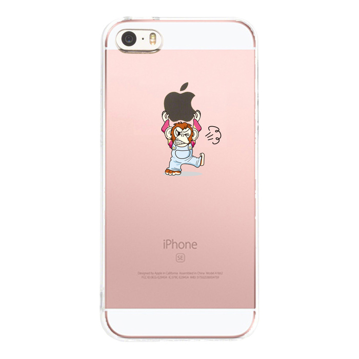 iPhone5 iPhone5s ケース クリア チンパンジーがアップルを重量挙げ 激おこ スマホケース ハード スマホケース ハード-1