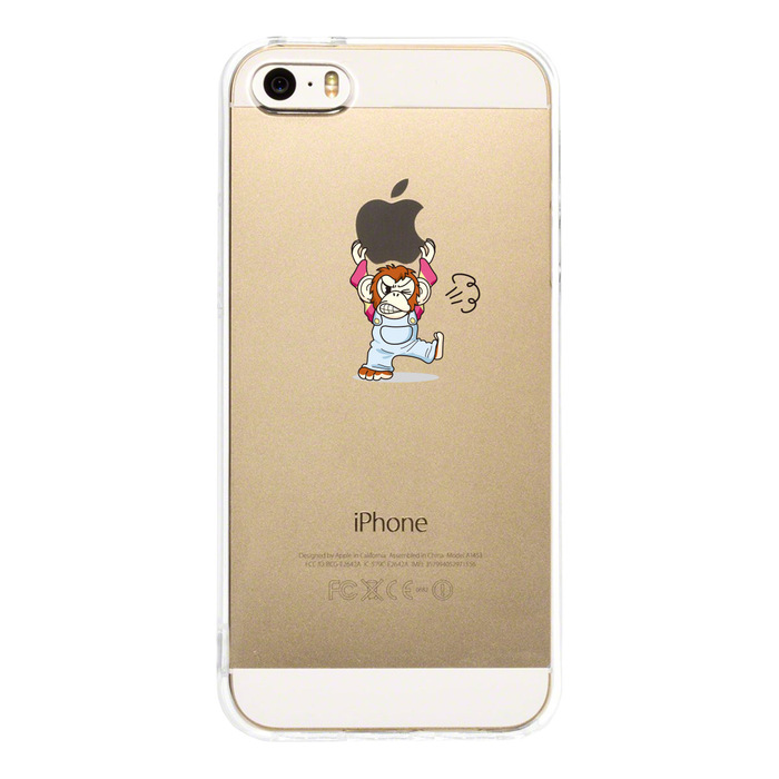 iPhone5 iPhone5s ケース クリア チンパンジーがアップルを重量挙げ 激おこ スマホケース ハード スマホケース ハード-2