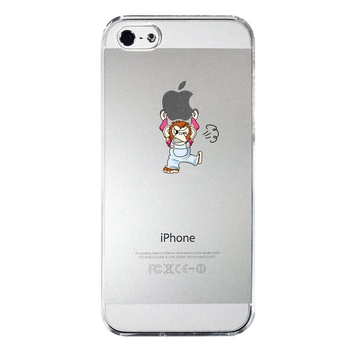 iPhone5 iPhone5s ケース クリア チンパンジーがアップルを重量挙げ 激おこ スマホケース ハード スマホケース ハード-3