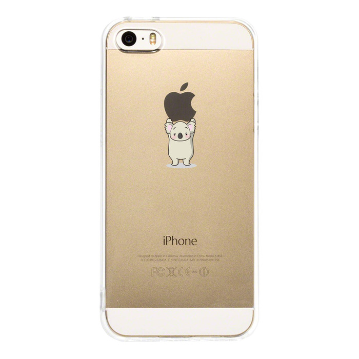 iPhone5 iPhone5s ケース クリア コアラがアップルを重量挙げ スマホケース ハード スマホケース ハード-2