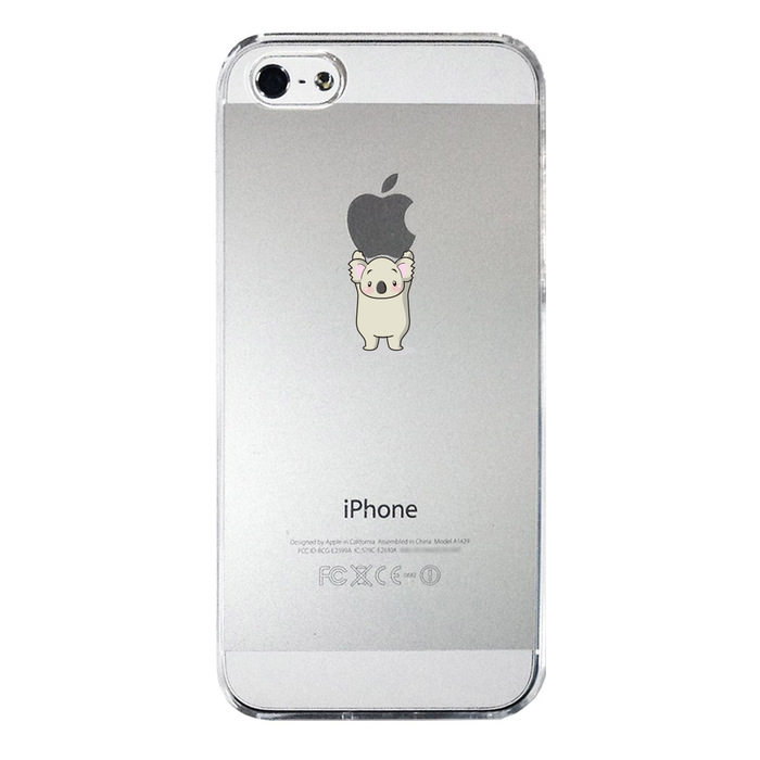 iPhone5 iPhone5s ケース クリア コアラがアップルを重量挙げ スマホケース ハード スマホケース ハード-3