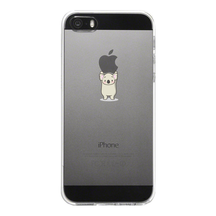 iPhone5 iPhone5s ケース クリア コアラがアップルを重量挙げ スマホケース ハード スマホケース ハード-4