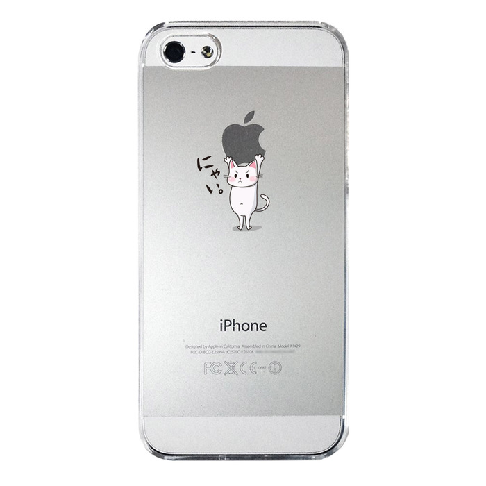 iPhone5 iPhone5s ケース クリア 猫Appleは重い？ スマホケース ハード スマホケース ハード-3