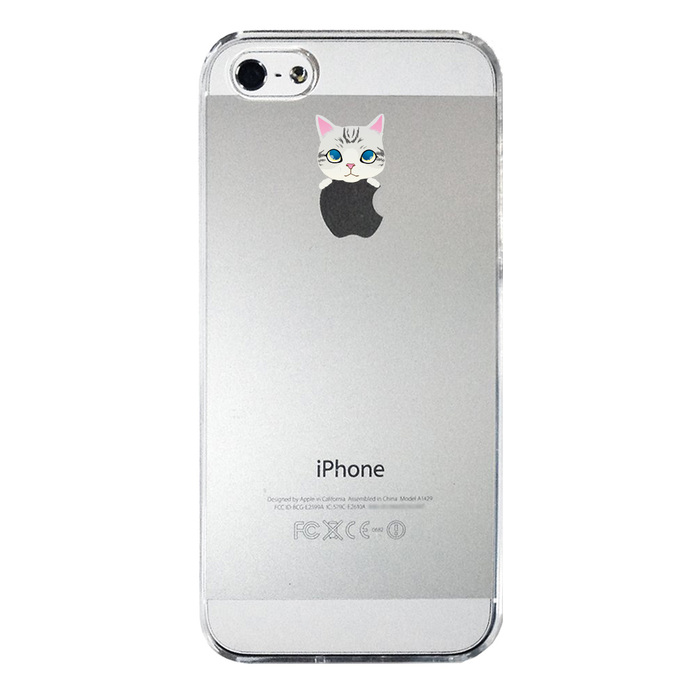 iPhone5 iPhone5s ケース クリア のっかり ネコ 2 スマホケース ハード スマホケース ハード-3