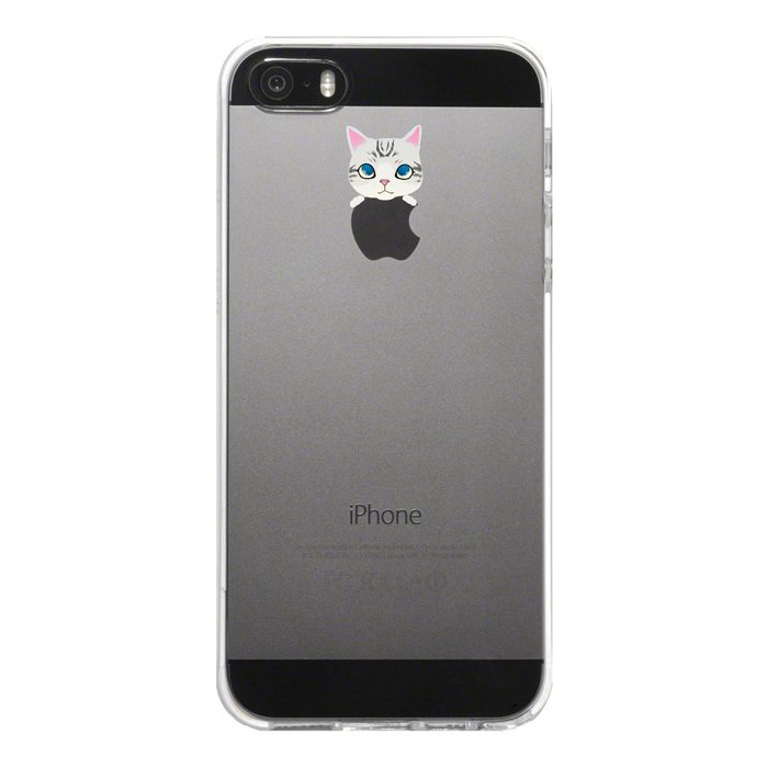 iPhone5 iPhone5s ケース クリア のっかり ネコ 2 スマホケース ハード スマホケース ハード-4