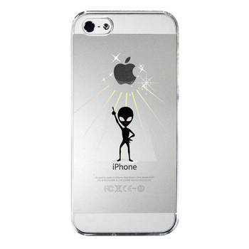 iPhone5 iPhone5s ケース クリア 宇宙人 フィーバー ブラック スマホケース ハード スマホケース ハード-3