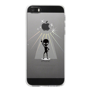 iPhone5 iPhone5s ケース クリア 宇宙人 フィーバー ブラック スマホケース ハード スマホケース ハード-4