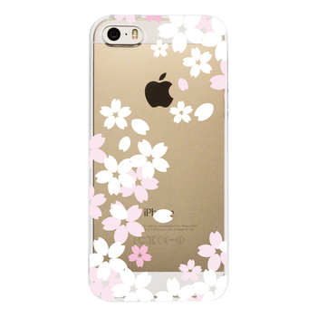 iPhone5 iPhone5s ケース クリア さくら花柄 白 スマホケース ハード スマホケース ハード-2