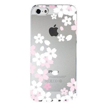 iPhone5 iPhone5s ケース クリア さくら花柄 白 スマホケース ハード スマホケース ハード-3