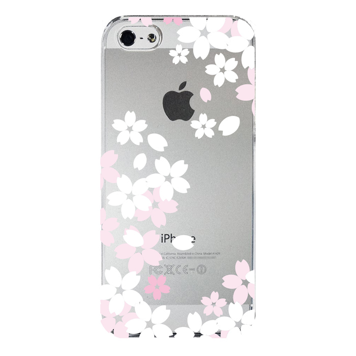 iPhone5 iPhone5s case clear Sakura floral print white smartphone case hard smartphone case hard -3