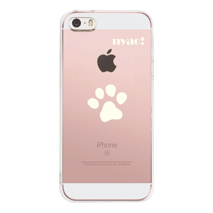 iPhone5 iPhone5s ケース クリア ねこの足跡 ライトイエロー スマホケース ハード スマホケース ハード-1