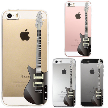 iPhone5 iPhone5s ケース クリア エレキギター 黒 スマホケース ハード スマホケース ハード-0