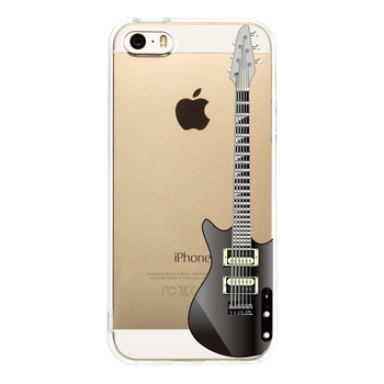 iPhone5 iPhone5s ケース クリア エレキギター 黒 スマホケース ハード スマホケース ハード-1