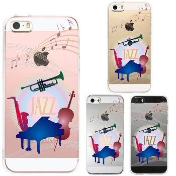 iPhone5 iPhone5s ケース クリア JAZZ 1 楽器 音符 スマホケース ハード スマホケース ハード-0