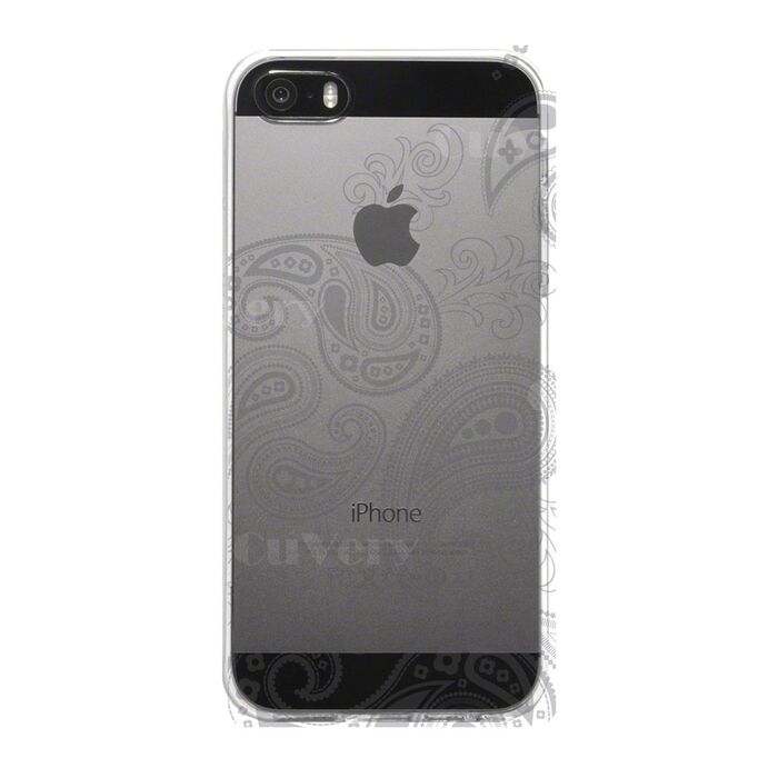 iPhone5 iPhone5s ケース クリア ペイズリー柄 ライトグレイ スマホケース ハード スマホケース ハード-4