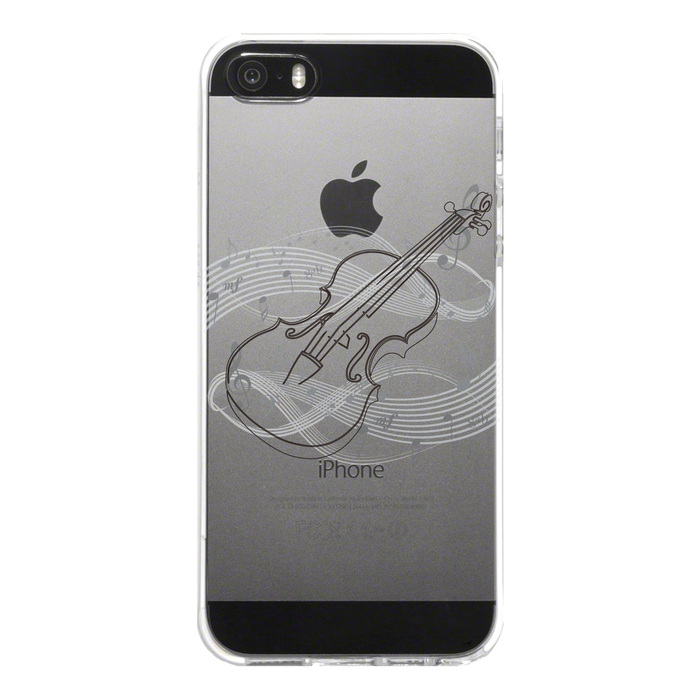 iPhone5 iPhone5s ケース クリア ヴァイオリン 4 ブラック スマホケース ハード スマホケース ハード-4