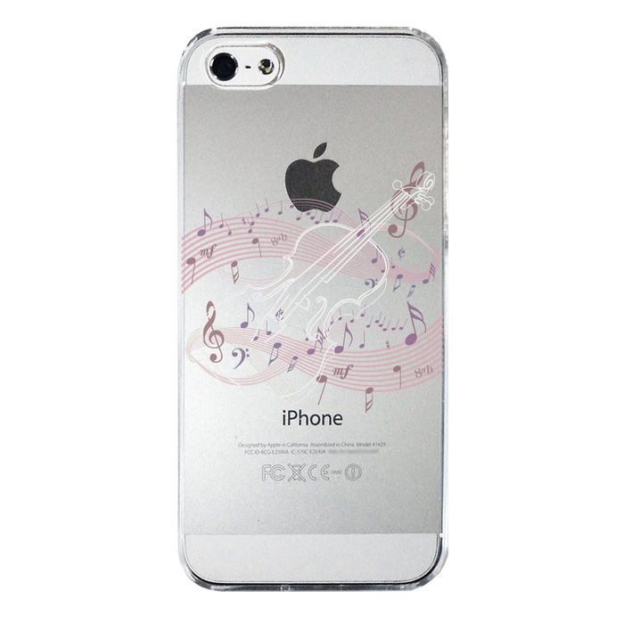 iPhone5 iPhone5s ケース クリア ヴァイオリン 3 ホワイト スマホケース ハード スマホケース ハード-3