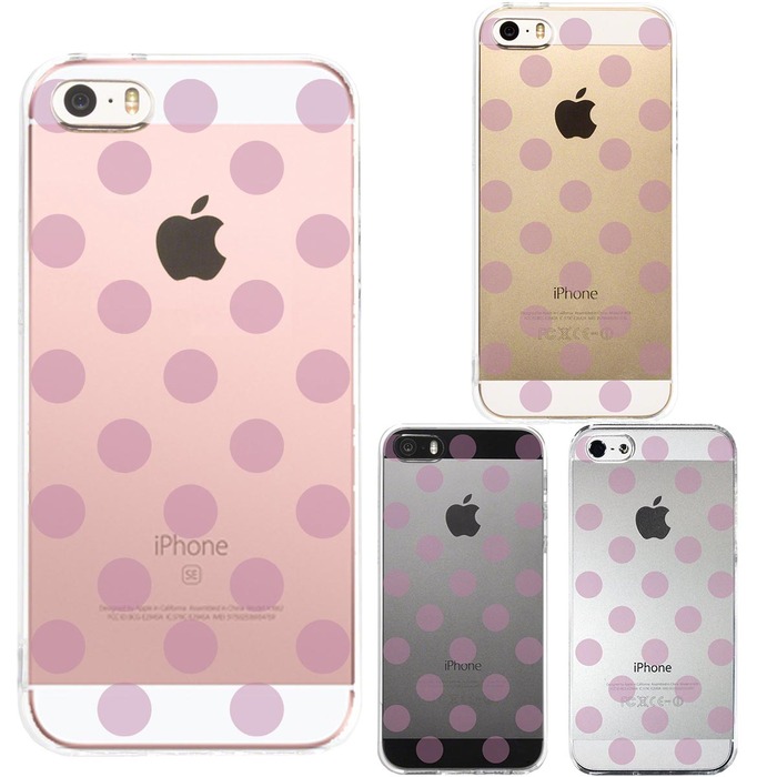 iPhone5 iPhone5s ケース クリア 水玉 パープルピンク スマホケース ハード スマホケース ハード-0