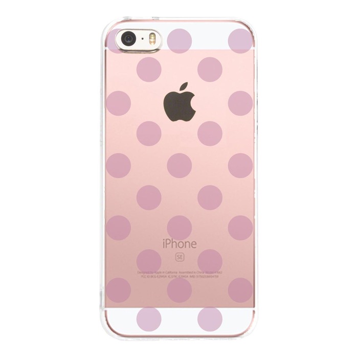 iPhone5 iPhone5s ケース クリア 水玉 パープルピンク スマホケース ハード スマホケース ハード-1