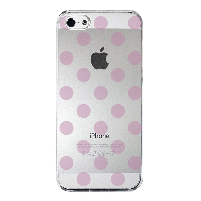 iPhone5 iPhone5s ケース クリア 水玉 パープルピンク スマホケース ハード スマホケース ハード-3