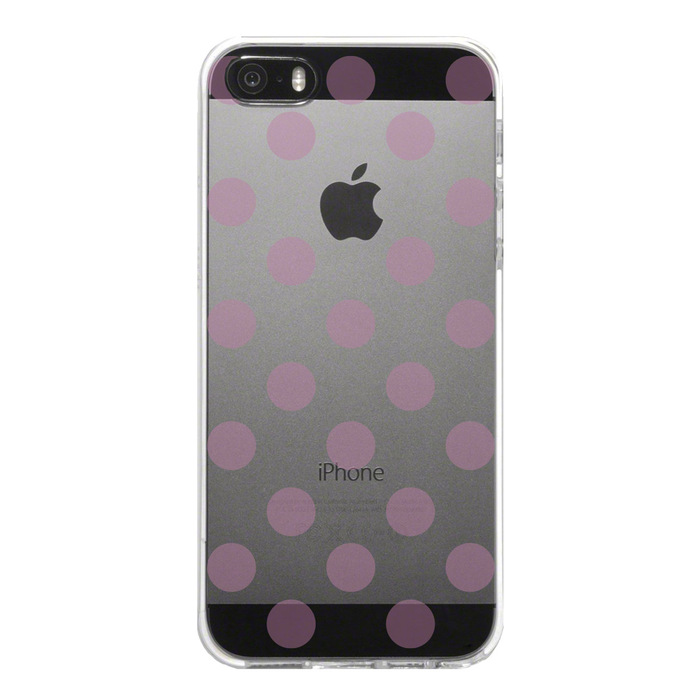 iPhone5 iPhone5s ケース クリア 水玉 パープルピンク スマホケース ハード スマホケース ハード-4