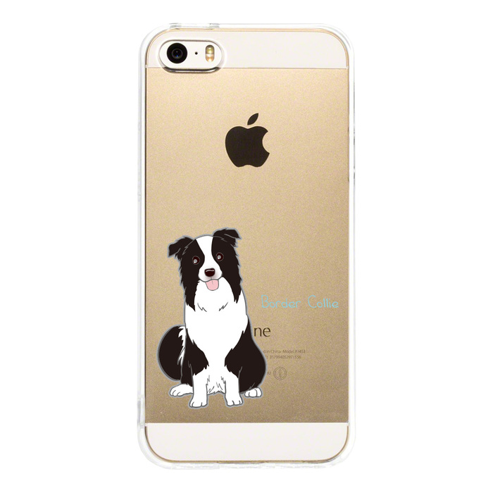 iPhone5 iPhone5s ケース クリア ボーダー コリー 1 スマホケース ハード スマホケース ハード-2