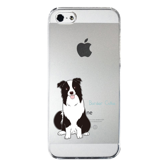 iPhone5 iPhone5s ケース クリア ボーダー コリー 1 スマホケース ハード スマホケース ハード-3