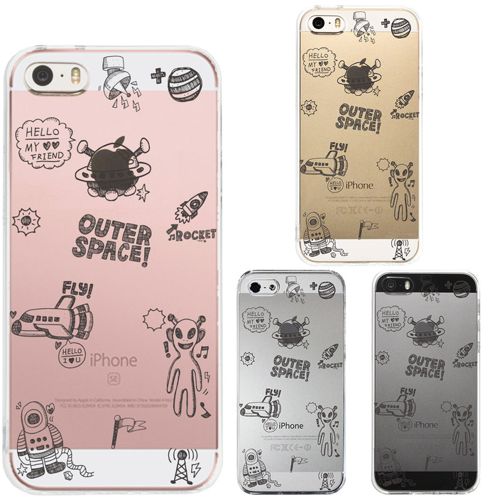 iPhone5 iPhone5s ケース クリア UFO 宇宙人 スマホケース ハード スマホケース ハード-0