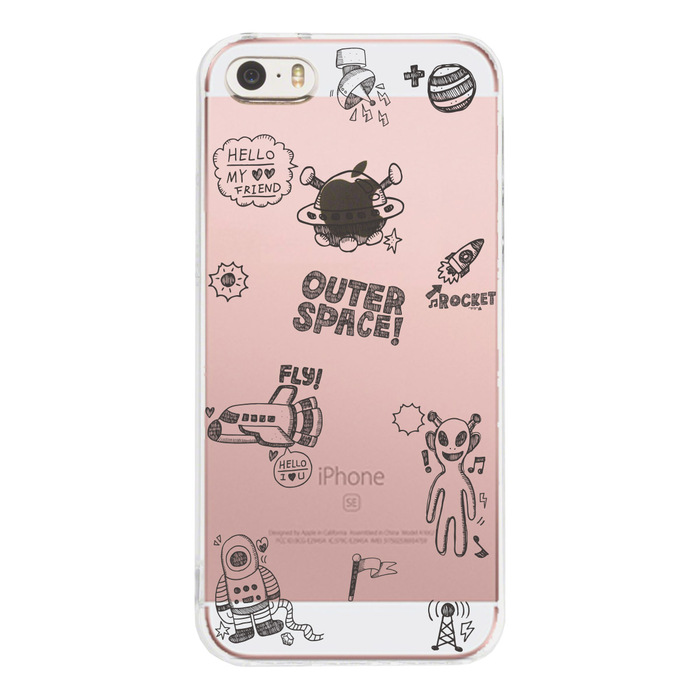 iPhone5 iPhone5s ケース クリア UFO 宇宙人 スマホケース ハード スマホケース ハード-1