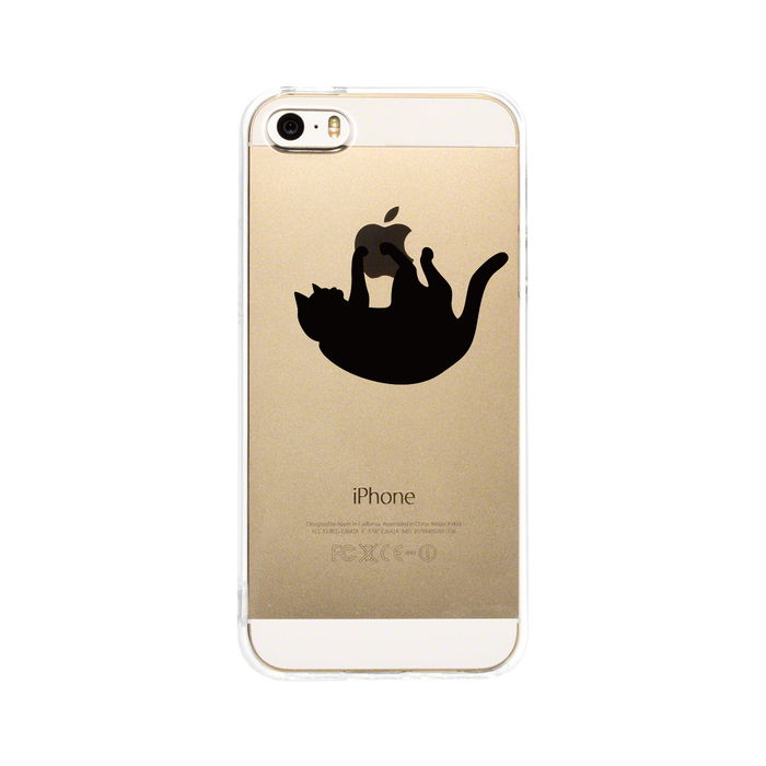 iPhone5 iPhone5s ケース クリア ぶらさがりネコ スマホケース ハード スマホケース ハード-2