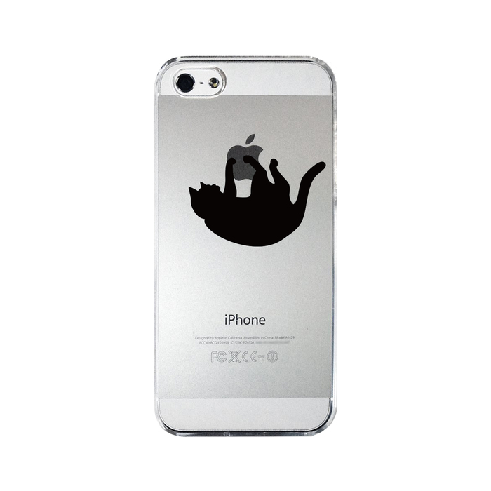 iPhone5 iPhone5s ケース クリア ぶらさがりネコ スマホケース ハード スマホケース ハード-3