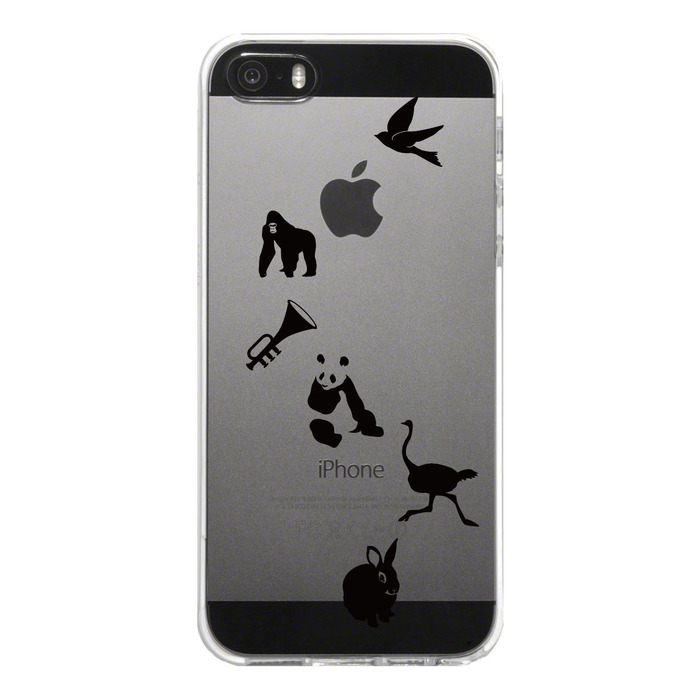 iPhone5 iPhone5s ケース クリア しりとり スマホケース ハード スマホケース ハード-4